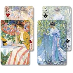 Water's Edge, Giverny, France / Young Lady with Parasol - Bridge Double Deck Playing Cards