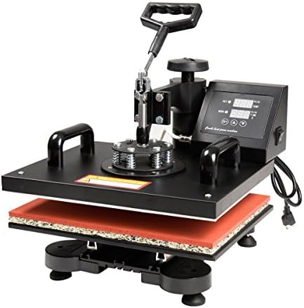 About2shop 6 in 1 Heat Press Machine Transfer Sublimation for Iron Baseball Hat T-shirts Press