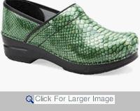 Women's Dansko Clogs - Professional - Green Python Patent