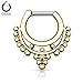 Lobal Domination 1pc Beaded Collar Septum Clicker 316L Surgical Steel 14g Nose or Cartilage Ring - Body Jewelry