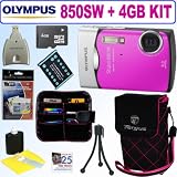  : Olympus Stylus 850SW 8MP Digital Camera (Pink) + 4GB Deluxe Accessory Kit