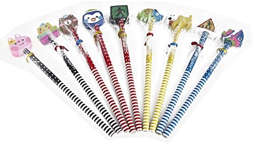 Lisli 24pcs Kids Childern Cute Animal Pattern Drawing Pencils Wooden Cartoon Colorful Pencil With Eraser School Baby Boys Girls Prize Gift Staionary Creative Developmental Toys Study Tools Multi-color Pencil Set