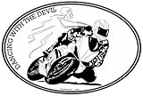 SPORTBIKE - Dancing With The Devil - Motorcycle - Oval- Biker-Decal-Sticker - Can be used for Cars, Trucks, Notebooks etc.