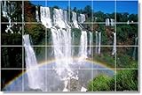 Waterfalls Photo Wall Tile Mural W007 | 24x36 using (24) 6x6 tiles