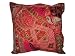 Red Vintage India Sari Patchwork Floor Pillow Cushion Cover 24 Inch