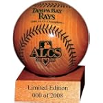 Tampa Bay Devil Rays 2008 American League Champions Laser Engraved Wood Baseball