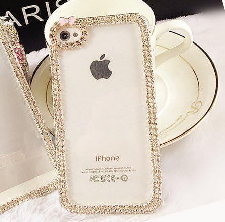 Candymaker Luxury Crystal Rhinestone Diamond Bling Bumper Skin Case With Frosted Clear Back for Apple Iphone 5 5S(Transparent)+ Stylus + 2 In 1 Winebottle Style Phone Charm/Anti-dust Plug