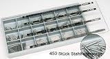 450 Stück Federstege (Edelstahl) Sortiment 8mm bis 24mm