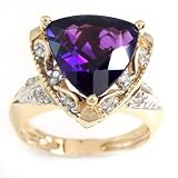 SAVE 74% 14K Uruguay Amethyst & Diamond Yellow Gold Ring by Designer Michael Valitutti - FREE Shipping! & FREE Gemstone Information Card - OVERSTOCK Clearance Sale!