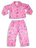 Dream Apparel - Toddler Girls Long Sleeved Coat Style Pajamas, Pink, Green