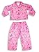 Dream Apparel - Toddler Girls Long Sleeved Coat Style Pajamas, Pink, Green