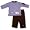 LeTop Infant Boys Striped Shirt And Pant Set ~ Playful Puppy SIZE 24 months