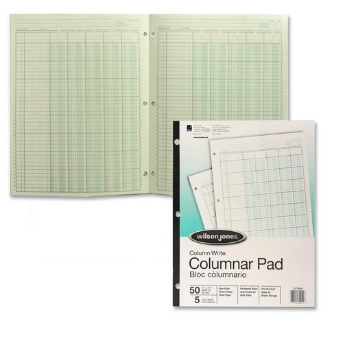 Wilson Jones ColumnWrite Columnar Pad, 11 x 8.5 Inch Size,