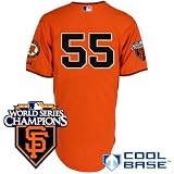 MLB Men's San Francisco Giants Tim Lincecum Six Button Cool Base Authentic Alternate Jersey (Orange, 44/Large)