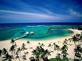 Waikiki Beach Fronting the Hilton Hawaiian Village Hotel, Honolulu, U.S.A. Places Photographic Poster Print by Ann Cecil, 56x42