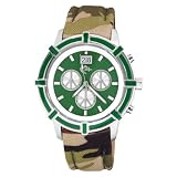 Love Peace and Hope Midsize LPE05 Time for Peace Green Camouflage Watch