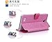 Lenovo A850 Silk Flip Leather Case for Lenovo A850 Wallet Pouch Skin Cover Phone Shell (Rose)