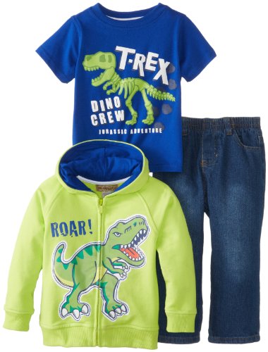 Kids Headquarters Baby-Boys Infant Windbreaker with Blue Tee and Denim T-Rex