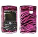 Plum Pink Zebra Snap on Hard Cover Protector Faceplate Skin Case for Blackberry Curve 8300 8310 8320 8330 + Belt Clip