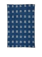 ICONS CORNER Alfombra 100% Algodón Indio (Azul / Blanco)