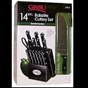 Ginsu 14-Piece Bakelite Knife Set with Block, Black