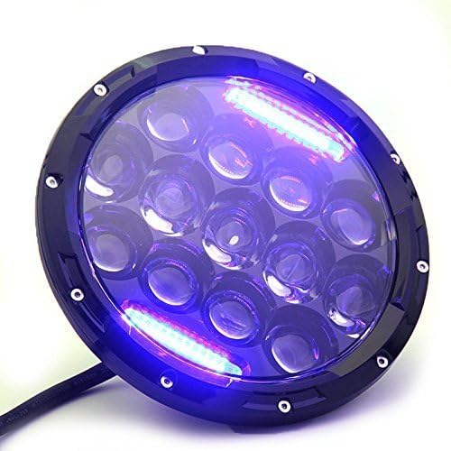 LIGGAR 7" INCH 75W LED Headlights bulb LED Projector Driving Lamps for Harley Davidson Motorcycle H4 Jeep H13 With Blue DRL