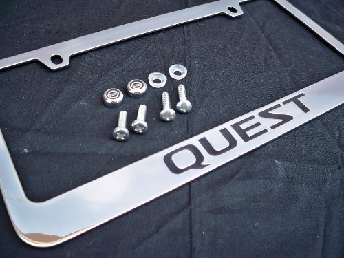 Nissan Quest Chrome Metal License Plate Frame with Emblem