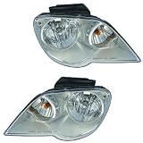 07-08 Chrysler Pacifica Headlights Headlamps Halogen Head Lights Lamps Pair Set by Aftermarket