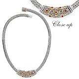 925 Silver & Ruby Necklace with 18k Gold Accents- 19 IN (1.20ctw)