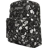 JANSPORT SuperBreak Foil Hearts Backback - Black/Silver