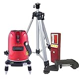 FUKUDA フクダ 5ライン レーザー墨出し器 エレベーター三脚(1450mm)、受光器(FD-9)セット EK-459P【日本語説明書付属】