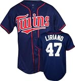 Francisco Liriano Majestic MLB Alternate Navy Replica Minnesota Twins Jersey - Small