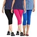 Rooliums Woman Super Fine Cotton Capri Combo Pack Of 3 (Black, Pink and Sky Blue) - Free Size RS.499.00