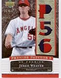 2007 Upper Deck Premier Patches Triple Gold #JW - Jered Weaver - Angels - Serial #d 35/56 - Game Used Jersey Swatch