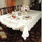 Blossom Design With Cutwork Tablecloth Beige 70 X 120