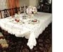 Blossom Design With Cutwork Tablecloth White 70" by 120" Oblong / Rectangle