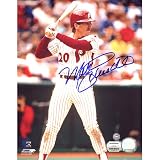 MLB Mike Schmidt Phillies White Jersey Batting Vertical Autographed 8-by-10-Inch Photograph