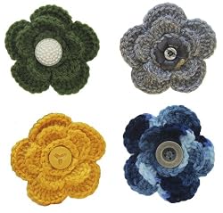 Handmade Acrylic Flower Coat/jacket Pins or Broches - Vintage Inspired (100% Crocheted by Hand)