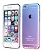 iPhone 6s Plus Case,CLONG iPhone 6 6s Plus Cover Colorful Clear Shell Slim Case Translucent Impact Resistant Flexible TPU Soft Bumper Case Protective Shell for iPhone 6/6S Plus 5.5 inch(Blue&Pink)