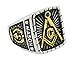 Mason Signet Ring - 14k Plated Stainless Steel Freemason Ring / Masonic Rings. Freemason's Jewelry for Free Masonry Member. Free Masons Masonary Ring w/ Masonic symbol