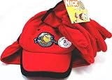Sponge Bob Square Pants Red 2 Piece Set - Kids Boys Fleece Baseball Cap & Gloves