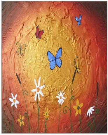 Fashion Butterfly on flowers Painting Canvas Print 16" x 20" Modern Canvas Art Wall Decor Landscape Oil Painting Wall Art Wall Decor Home Decorations.