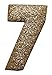 ID 8637 Shiny Number 7 Seven Patch Glitter Metallic Symbol Iron On Applique