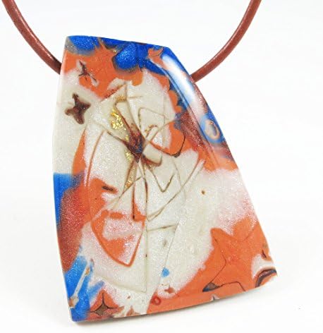 Handmade Pendant Necklace Convertible Pin Brooch Mokume Gane