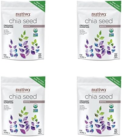 (4 PACK) - Nutiva Organic White Chia Seeds| 397 g |4 PACK - SUPER SAVER - SAVE MONEY