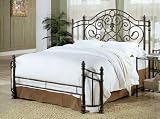 Antique Green Metal Queen Headboard Footboard