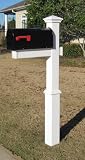 The Homestead Vinyl / PVC Mailbox Post - White (Includes Mailbox)