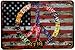 ERLOOD USA Peace Free Nowar Flag I Love America Retro Vintage Tin Sign 12