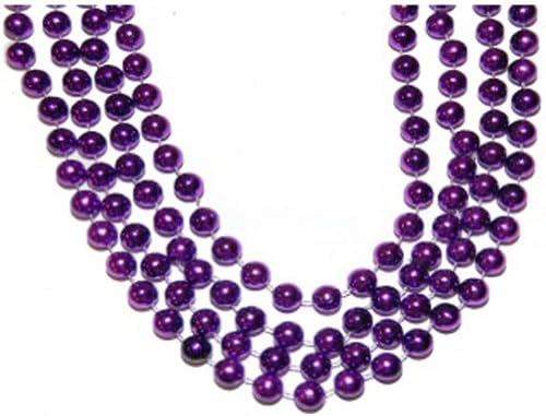 Mardi Gras Beads Purple 12mm Bulk Dozen - CCEnterprises