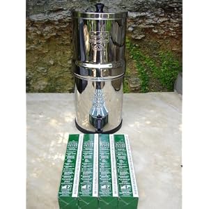 Big Berkey with (4) 9\” British Berkefeld Ceramic SuperSterasyl Water Filters